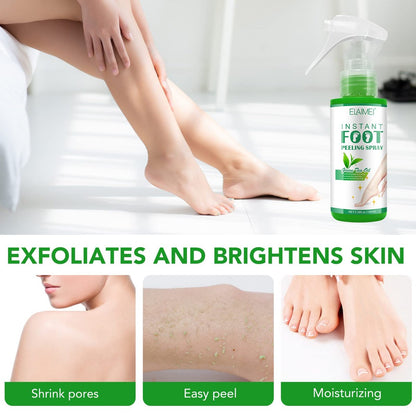Green Tea Hydrating Foot Peel Spray - Instantly Remove Dead Skin, 3.38 Fl Oz