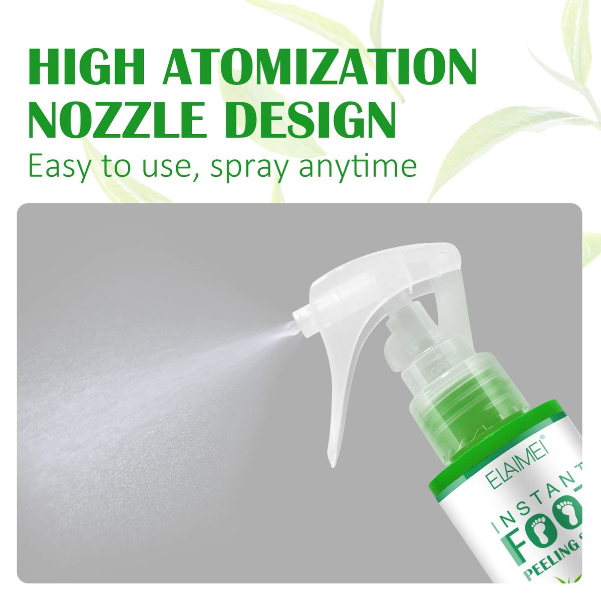 Green Tea Hydrating Foot Peel Spray - Instantly Remove Dead Skin, 3.38 Fl Oz - görsel 5