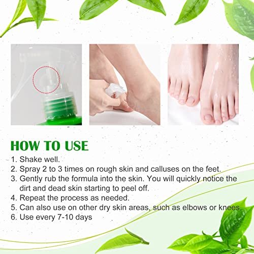 Green Tea Hydrating Foot Peel Spray - Instantly Remove Dead Skin, 3.38 Fl Oz - görsel 14