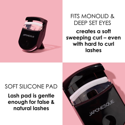 JAPONESQUE Travel Eyelash Curler (Black, 2 Pack) – Portable Lash Curlers for On-the-Go Avelisse