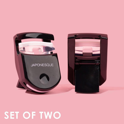 JAPONESQUE Travel Eyelash Curler (Black, 2 Pack) – Portable Lash Curlers for On-the-Go Avelisse