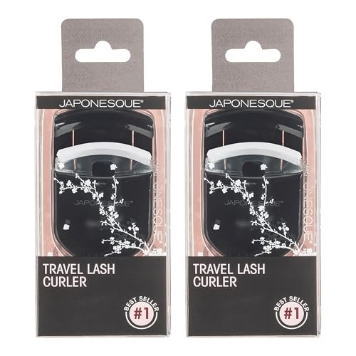 JAPONESQUE Travel Eyelash Curler (Black, 2 Pack) – Portable Lash Curlers for On-the-Go Avelisse
