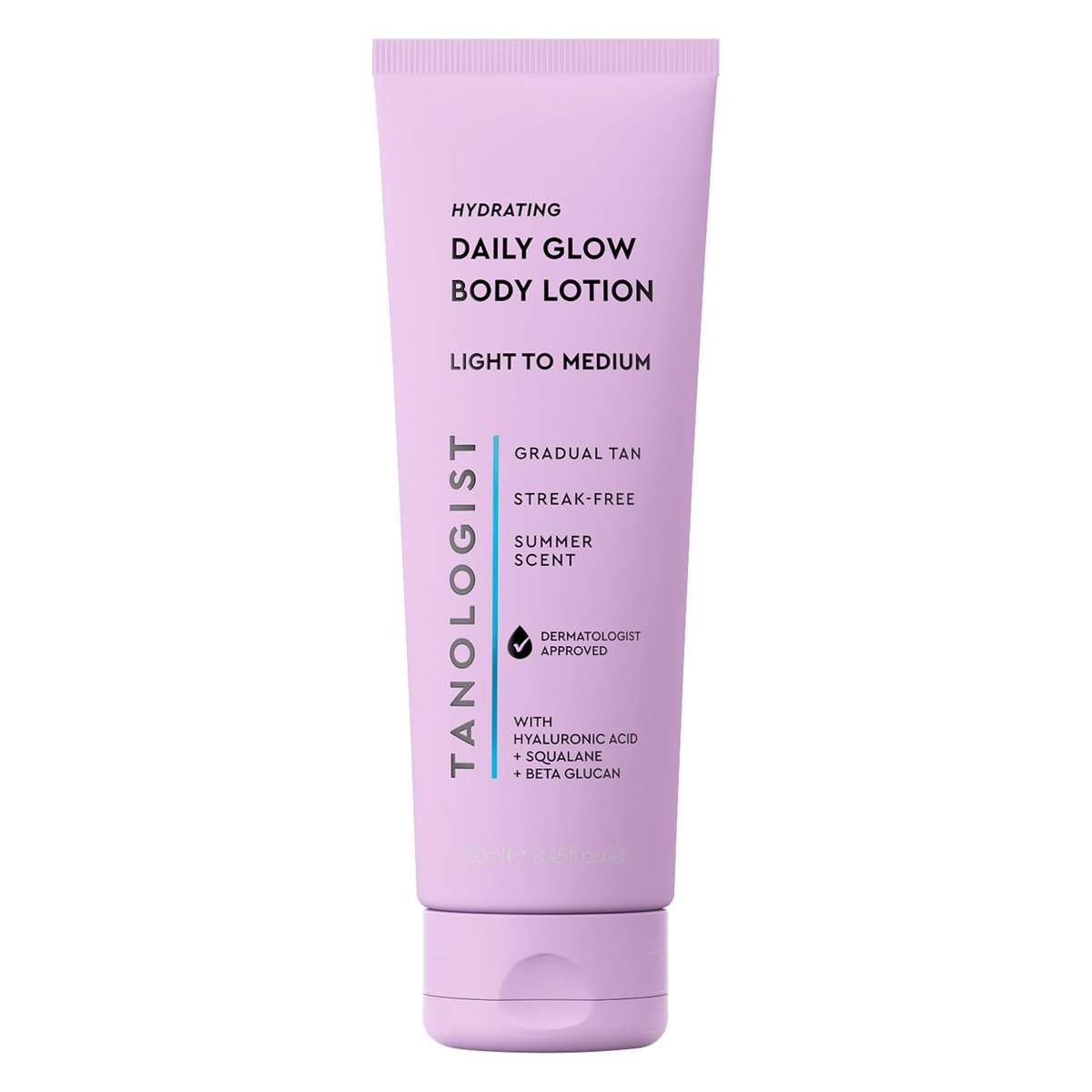 Tanologist Hydrating Daily Glow Body Lotion - Light/Medium, Gradual Self Tanner, Natural Tan, Vegan, 8.45 fl oz - görsel 1