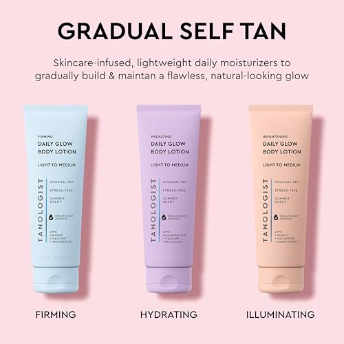 Tanologist Hydrating Daily Glow Body Lotion - Light/Medium, Gradual Self Tanner, Natural Tan, Vegan, 8.45 fl oz - görsel 14