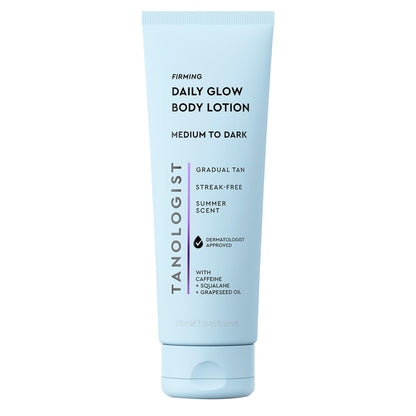 Tanologist Firming Daily Glow Body Lotion - Medium/Dark Gradual Self Tanner, Fast-Developing, Transfer-Proof, Natural Not Orange, Vegan Formula, 8.45 fl oz Avelisse