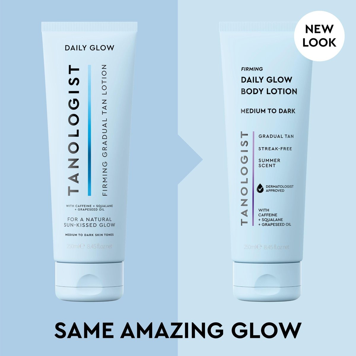 Tanologist Firming Daily Glow Body Lotion - Medium/Dark Gradual Self Tanner, Fast-Developing, Transfer-Proof, Natural Not Orange, Vegan Formula, 8.45 fl oz Avelisse