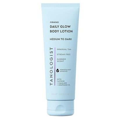 Tanologist Firming Daily Glow Body Lotion - Medium/Dark Gradual Self Tanner, Fast-Developing, Transfer-Proof, Natural Not Orange, Vegan Formula, 8.45 fl oz Avelisse