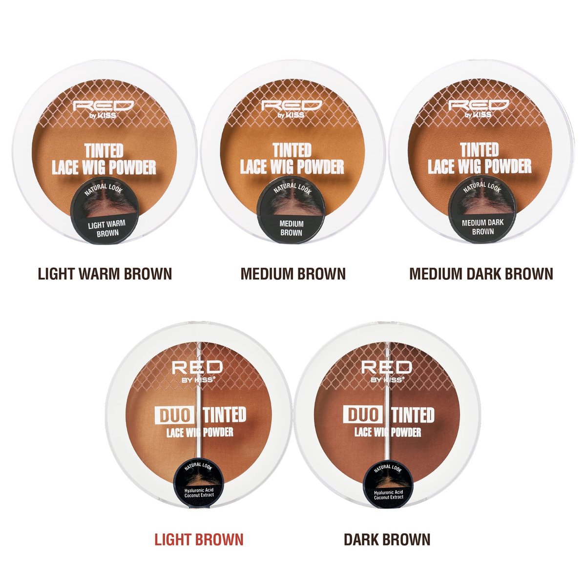 Red by Kiss Lace Wig Brush Tinted Powder Set – Matte Finish, Oil Control, Lightweight, Long-Lasting, Mix & Match Shade Duo - görsel 13