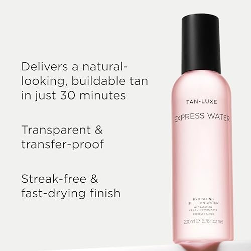 Tan-Luxe Express Water Rapid Self Tanner Spray, Hydrating Tanning Water for Natural Looking Tan, Cruelty-Free, 6.76 fl. oz Avelisse
