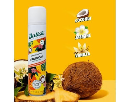 Batiste Dry Shampoo Tropical Fragrance 6.73 oz (Pack of 2) – Refresh Hair & Absorb Oil Between Washes