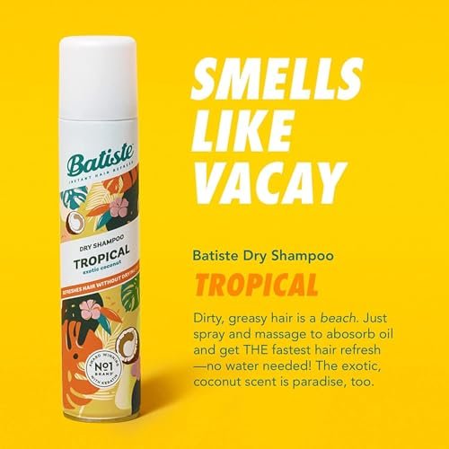 Batiste Dry Shampoo Tropical Fragrance - 6.73 oz (Pack of 3) - Waterless Shampoo for Oil Absorption, Volume, and Texture Avelisse