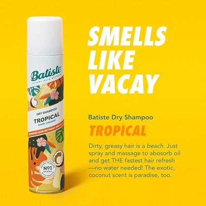 Batiste Dry Shampoo Tropical Fragrance - 6.73 oz (Pack of 3) - Waterless Shampoo for Oil Absorption, Volume, and Texture Avelisse