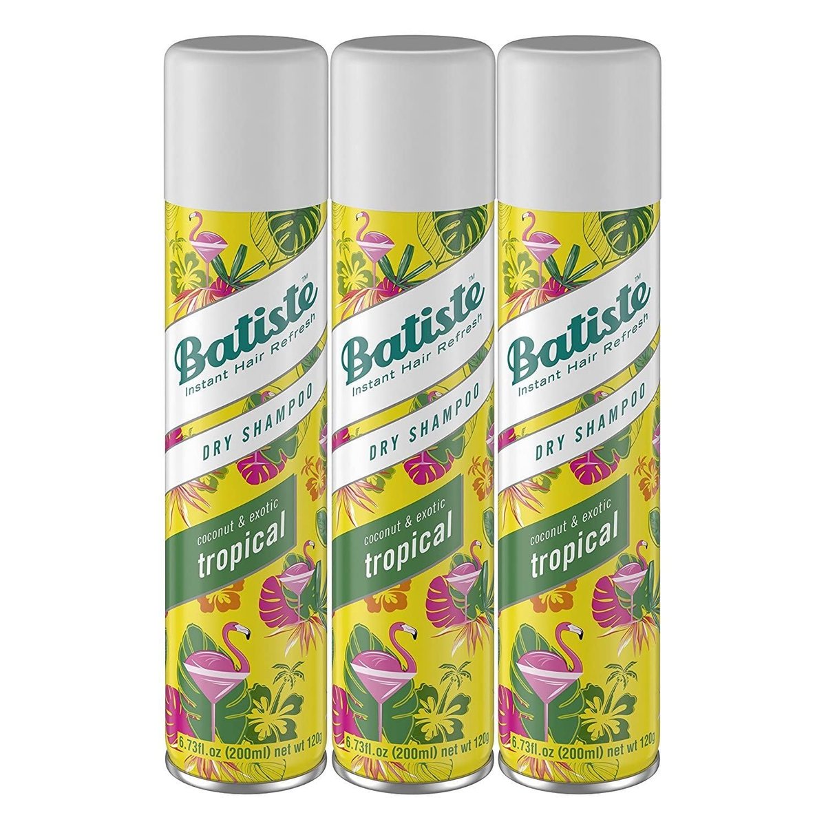 Batiste Dry Shampoo Tropical Fragrance - 6.73 oz (Pack of 3) - Waterless Shampoo for Oil Absorption, Volume, and Texture Avelisse