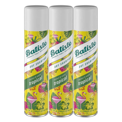 Batiste Dry Shampoo Tropical Fragrance - 6.73 oz (Pack of 3) - Waterless Shampoo for Oil Absorption, Volume, and Texture Avelisse