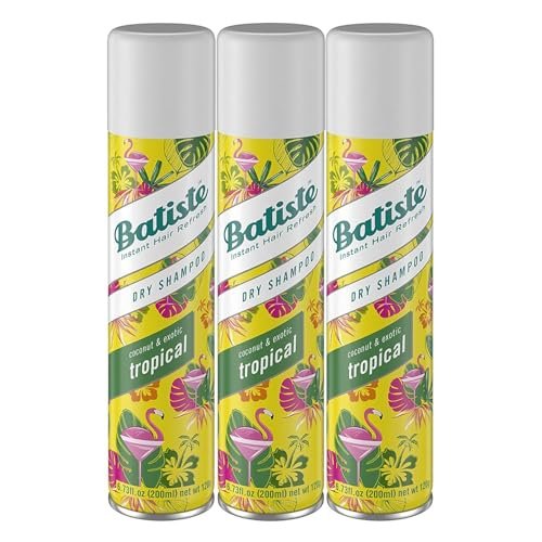Batiste Dry Shampoo Tropical Fragrance - 6.73 oz (Pack of 3) - Waterless Shampoo for Oil Absorption, Volume, and Texture Avelisse