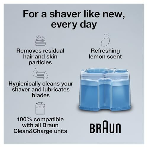 Braun Clean & Renew Refill Cartridges CCR, Replacement Shaver Cleaner Liquid Solution for Clean&Charge System, Pack of 10 Avelisse