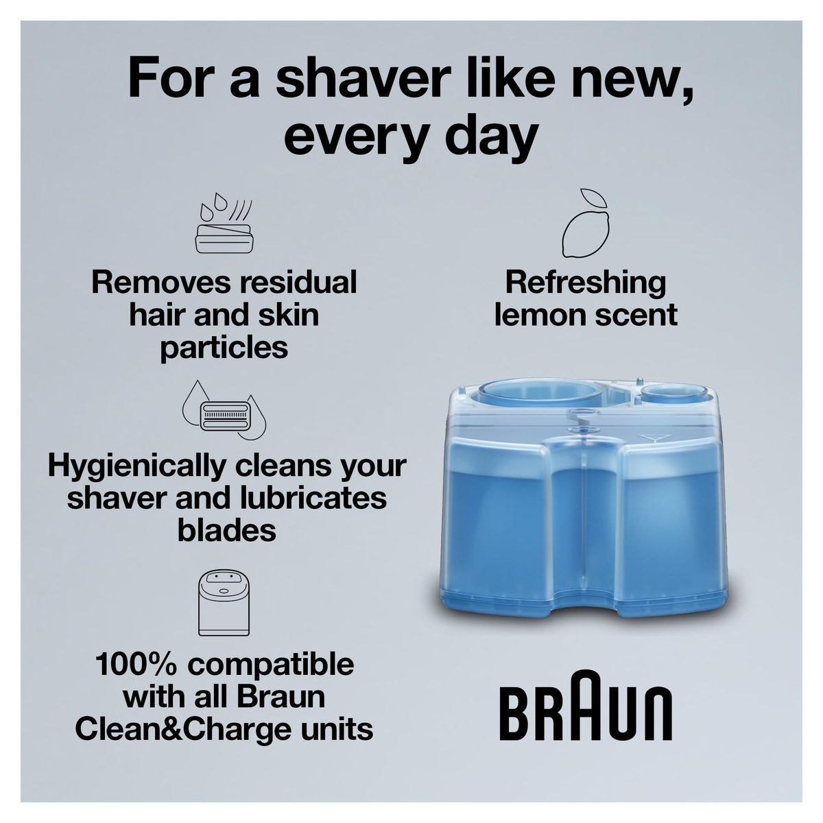 Braun Clean & Renew Refill Cartridges CCR, Replacement Shaver Cleaner Liquid Solution for Clean&Charge System, Pack of 10 Avelisse