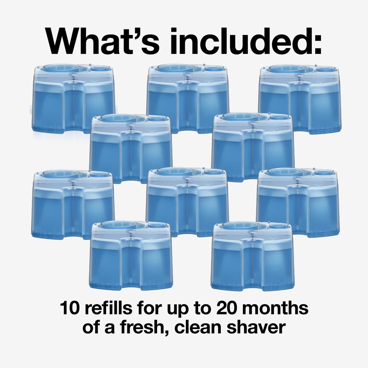 Braun Clean & Renew Refill Cartridges CCR, Replacement Shaver Cleaner Liquid Solution for Clean&Charge System, Pack of 10 Avelisse