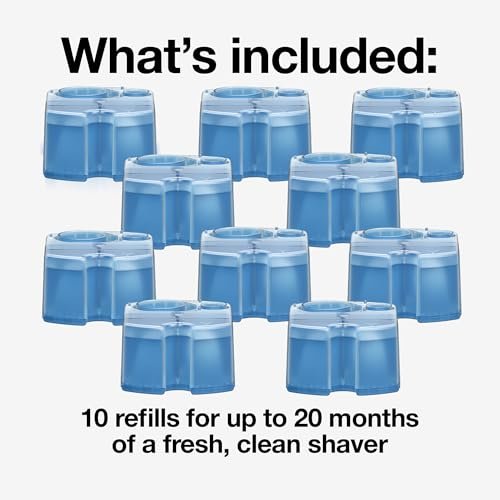Braun Clean & Renew Refill Cartridges CCR, Replacement Shaver Cleaner Liquid Solution for Clean&Charge System, Pack of 10 Avelisse