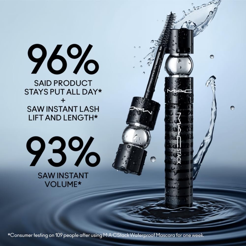 MAC Stack Superstack Mega Brush Waterproof Mascara - Black (0.41 oz) Avelisse