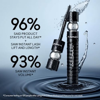 MAC Stack Superstack Mega Brush Waterproof Mascara - Black (0.41 oz) Avelisse