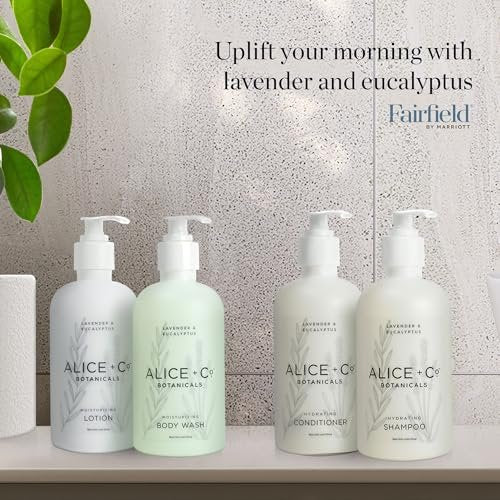 Alice + Co. Lavender & Eucalyptus Shampoo – 8.5 oz Hotel Bath Amenity Inspired by Fairfield by Marriott Avelisse