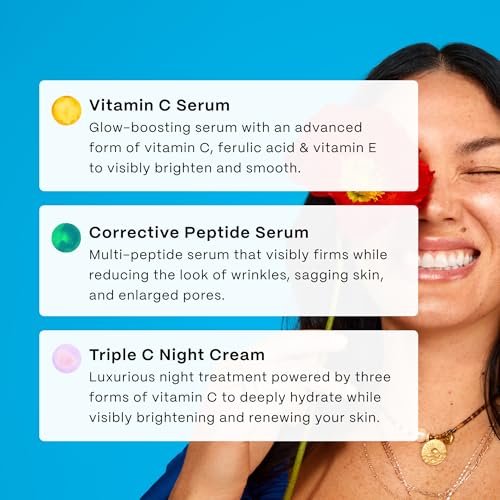 Mad Hippie Wintertime Essentials Travel-Size Skin Care Kit – Vitamin C Serum, Corrective Peptide Serum, Triple C Night Cream (0.5 Oz Ea) in a 100% Recycled Cosmetics Bag + 3 Assorted Sachets Avelisse