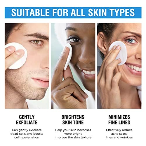 BACHERI 10% Glycolic Acid + 2% Salicylic Acid Peel Pads - Resurfacing Exfoliating Facial Pads with Vitamins B5, C, E & Allantoin for Dark Spots, Blackheads, Acne - 55 Count - görsel 8