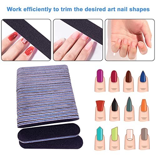 GigaGround Small Nail Files Bulk (50 Pcs) - 3.6 Inches Emery Board Nail File for Acrylic and Natural Nails, 100/180 Grit Double Sided Fingernail Filer Pack, Mini Professional Filers Manicure Pedicure Set - görsel 3