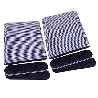 GigaGround Small Nail Files Bulk (50 Pcs) - 3.6 Inches Emery Board Nail File for Acrylic and Natural Nails, 100/180 Grit Double Sided Fingernail Filer Pack, Mini Professional Filers Manicure Pedicure Set