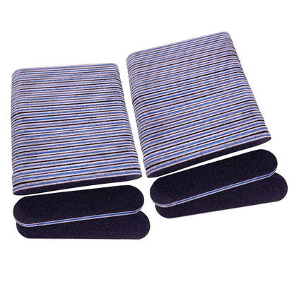 GigaGround Small Nail Files Bulk (50 Pcs) - 3.6 Inches Emery Board Nail File for Acrylic and Natural Nails, 100/180 Grit Double Sided Fingernail Filer Pack, Mini Professional Filers Manicure Pedicure Set