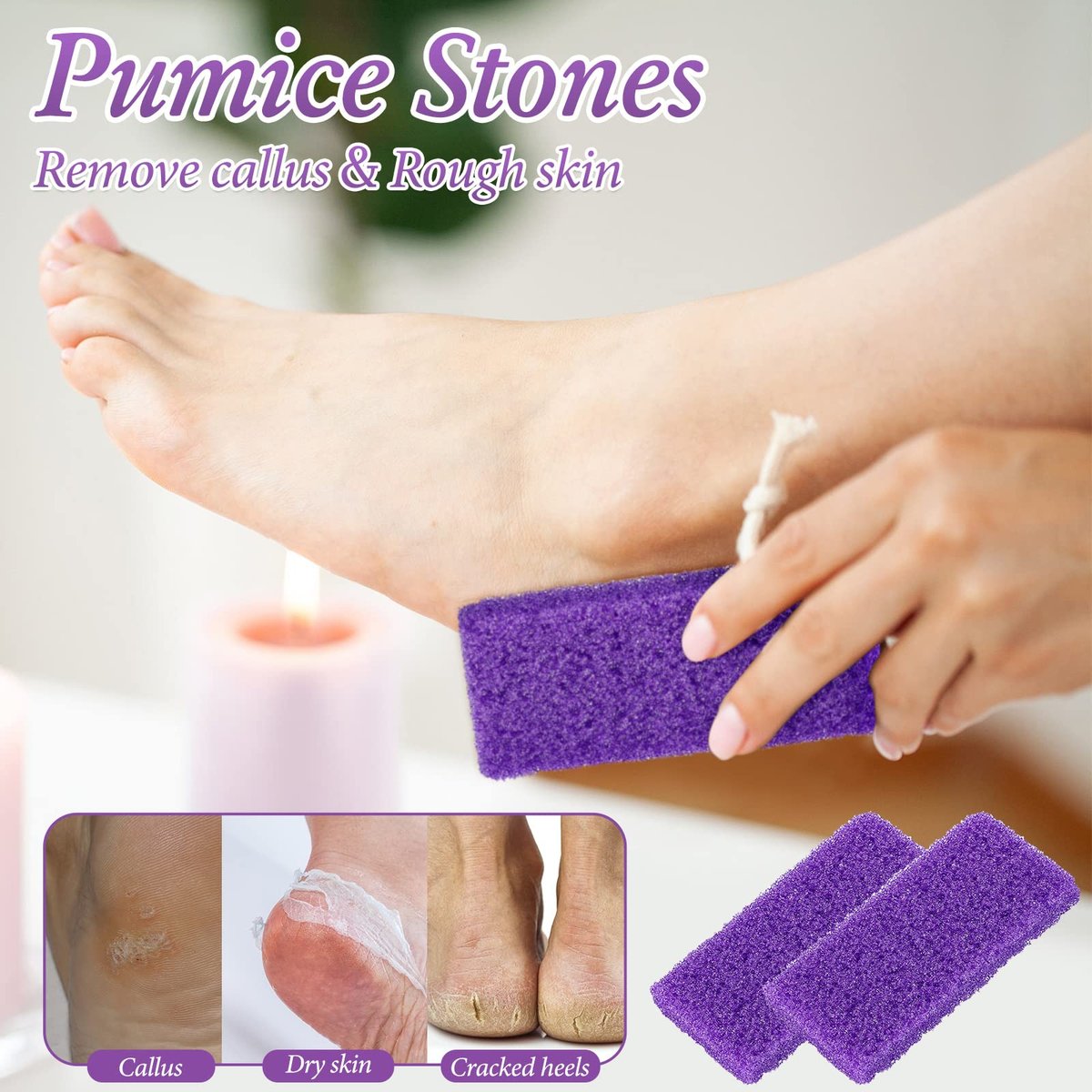 Dunzy 200 Pcs Disposable Pumice Stones for Feet - Professional Pedicure Callus Remover Blocks for Spa Salon Pedicure Supplies, Foot Exfoliating Scrubber for Dead Skin and Heel Care Avelisse
