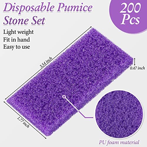 Dunzy 200 Pcs Disposable Pumice Stones for Feet - Professional Pedicure Callus Remover Blocks for Spa Salon Pedicure Supplies, Foot Exfoliating Scrubber for Dead Skin and Heel Care Avelisse
