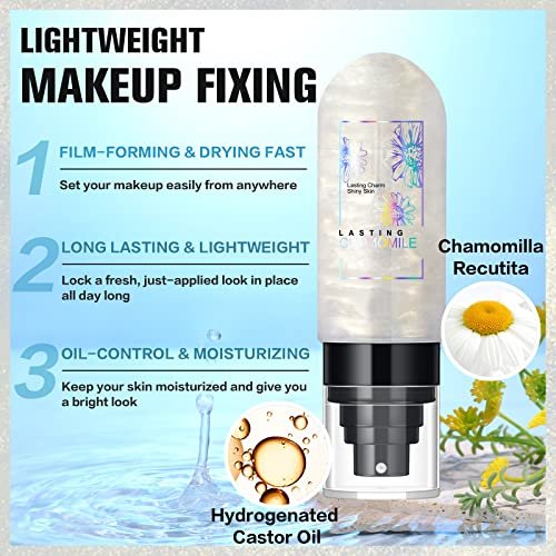 UCANBEMAKEUP Dewy Makeup Setting Spray - Shimmer Glow Finish, Hydrating Illuminating Finishing Spray for Face, Lightweight Long Lasting Make Up Fixing, Hydrate Skin for a Bright Look, 3.15 Fl Oz - görsel 6