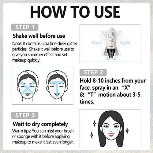 UCANBEMAKEUP Dewy Makeup Setting Spray - Shimmer Glow Finish, Hydrating Illuminating Finishing Spray for Face, Lightweight Long Lasting Make Up Fixing, Hydrate Skin for a Bright Look, 3.15 Fl Oz - görsel 14
