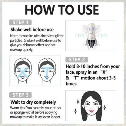 UCANBEMAKEUP Dewy Makeup Setting Spray - Shimmer Glow Finish, Hydrating Illuminating Finishing Spray for Face, Lightweight Long Lasting Make Up Fixing, Hydrate Skin for a Bright Look, 3.15 Fl Oz