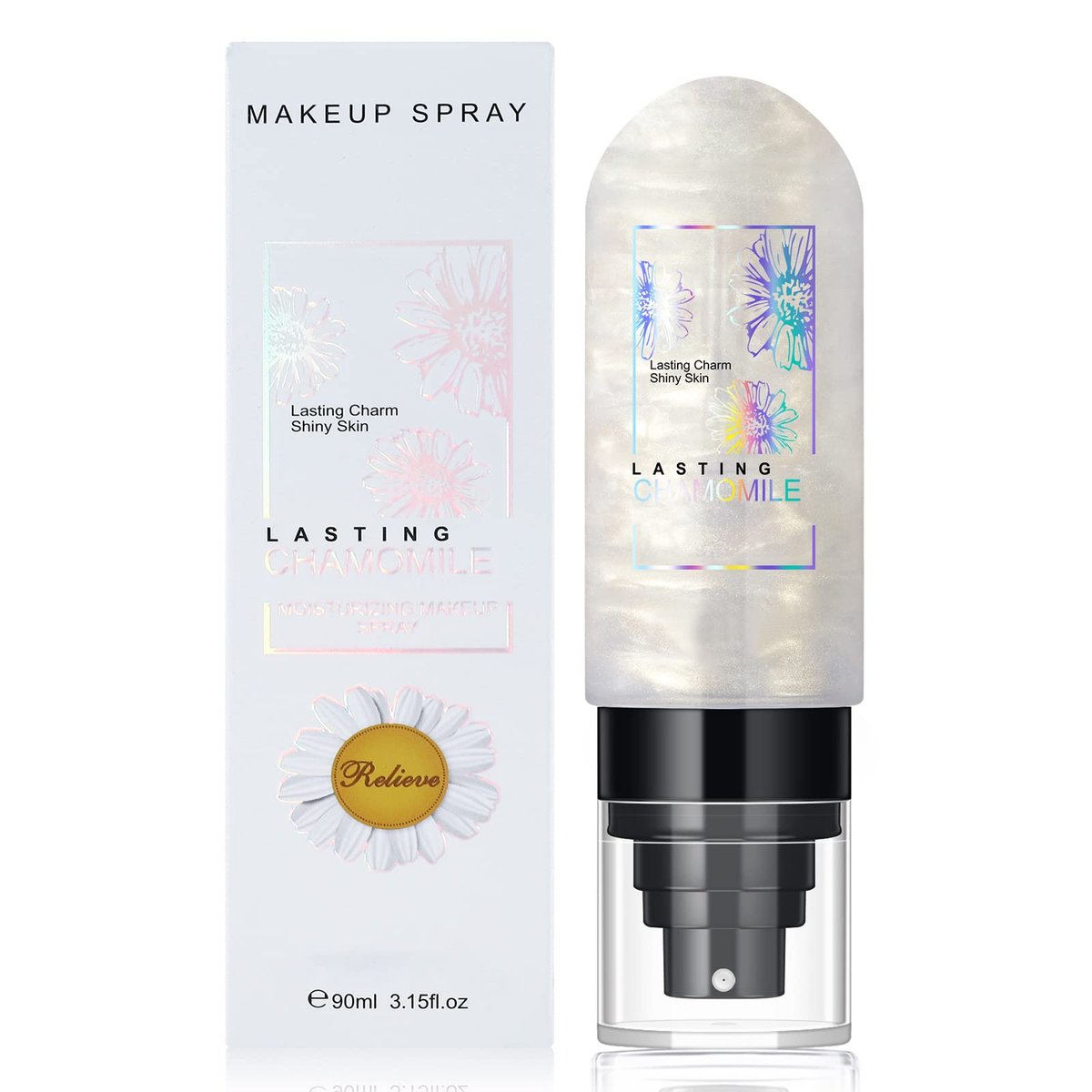 UCANBEMAKEUP Dewy Makeup Setting Spray - Shimmer Glow Finish, Hydrating Illuminating Finishing Spray for Face, Lightweight Long Lasting Make Up Fixing, Hydrate Skin for a Bright Look, 3.15 Fl Oz - görsel 1