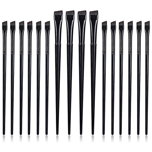 16-Piece Professional Eyeliner & Eyebrow Brush Set – Ultra Thin, Flat Tapered & Angled Eye Makeup Brushes by DAGUANZHI - görsel 2
