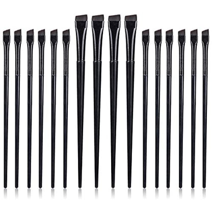 16-Piece Professional Eyeliner & Eyebrow Brush Set – Ultra Thin, Flat Tapered & Angled Eye Makeup Brushes by DAGUANZHI