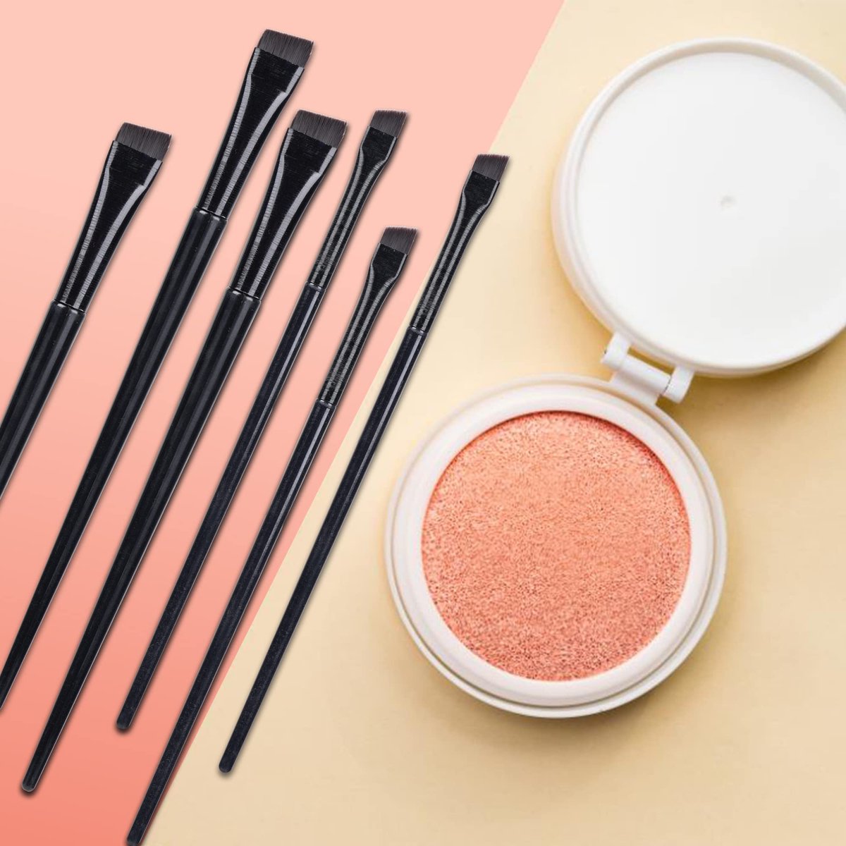 16-Piece Professional Eyeliner & Eyebrow Brush Set – Ultra Thin, Flat Tapered & Angled Eye Makeup Brushes by DAGUANZHI - görsel 13