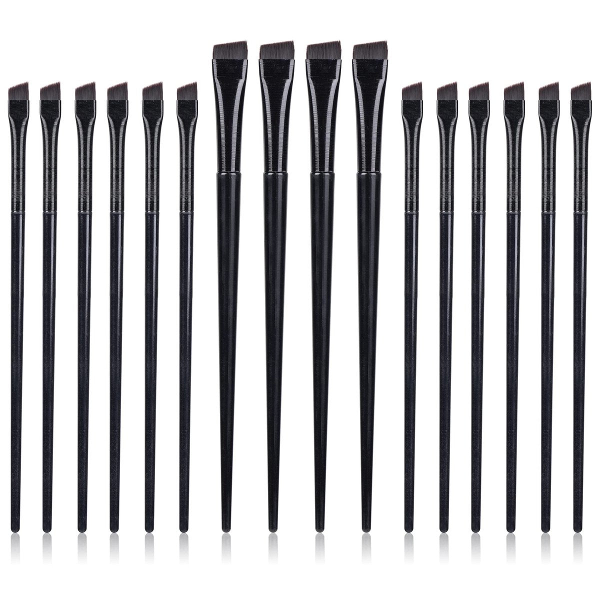 16-Piece Professional Eyeliner & Eyebrow Brush Set – Ultra Thin, Flat Tapered & Angled Eye Makeup Brushes by DAGUANZHI - görsel 1