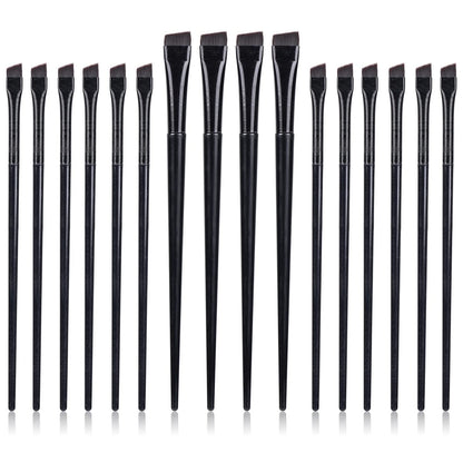 16-Piece Professional Eyeliner & Eyebrow Brush Set – Ultra Thin, Flat Tapered & Angled Eye Makeup Brushes by DAGUANZHI