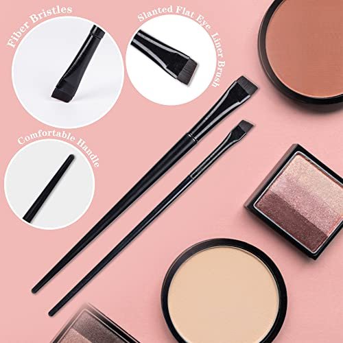 16-Piece Professional Eyeliner & Eyebrow Brush Set – Ultra Thin, Flat Tapered & Angled Eye Makeup Brushes by DAGUANZHI - görsel 4