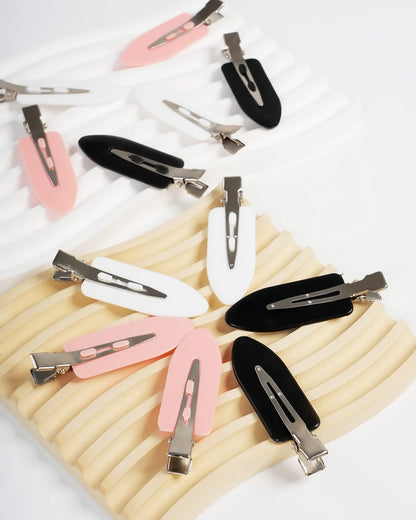 No Bend Hair Clips - 60 Pcs Creaseless Sectioning Clips, 2.3in Makeup Styling Clips in Blue, Purple, White
