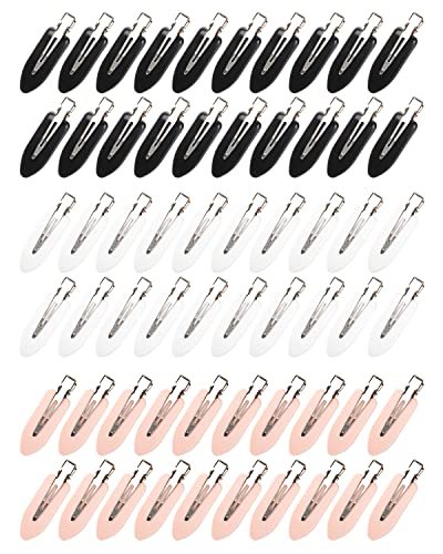 No Bend Hair Clips - 60 Pcs Creaseless Sectioning Clips, 2.3in Makeup Styling Clips in Blue, Purple, White - görsel 2