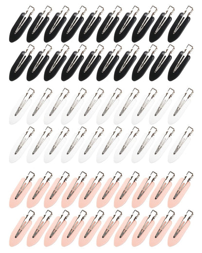 No Bend Hair Clips - 60 Pcs Creaseless Sectioning Clips, 2.3in Makeup Styling Clips in Blue, Purple, White