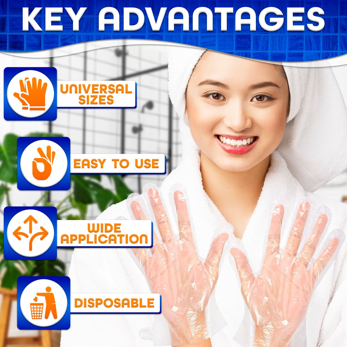 200 Pcs Paraffin Gloves for Hands - Lightweight, Disposable, Transparent, Leak-Proof Plastic Gloves for Cooking, Eating, Cleaning, Hair Coloring - görsel 5