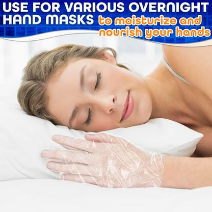 200 Pcs Paraffin Gloves for Hands - Lightweight, Disposable, Transparent, Leak-Proof Plastic Gloves for Cooking, Eating, Cleaning, Hair Coloring