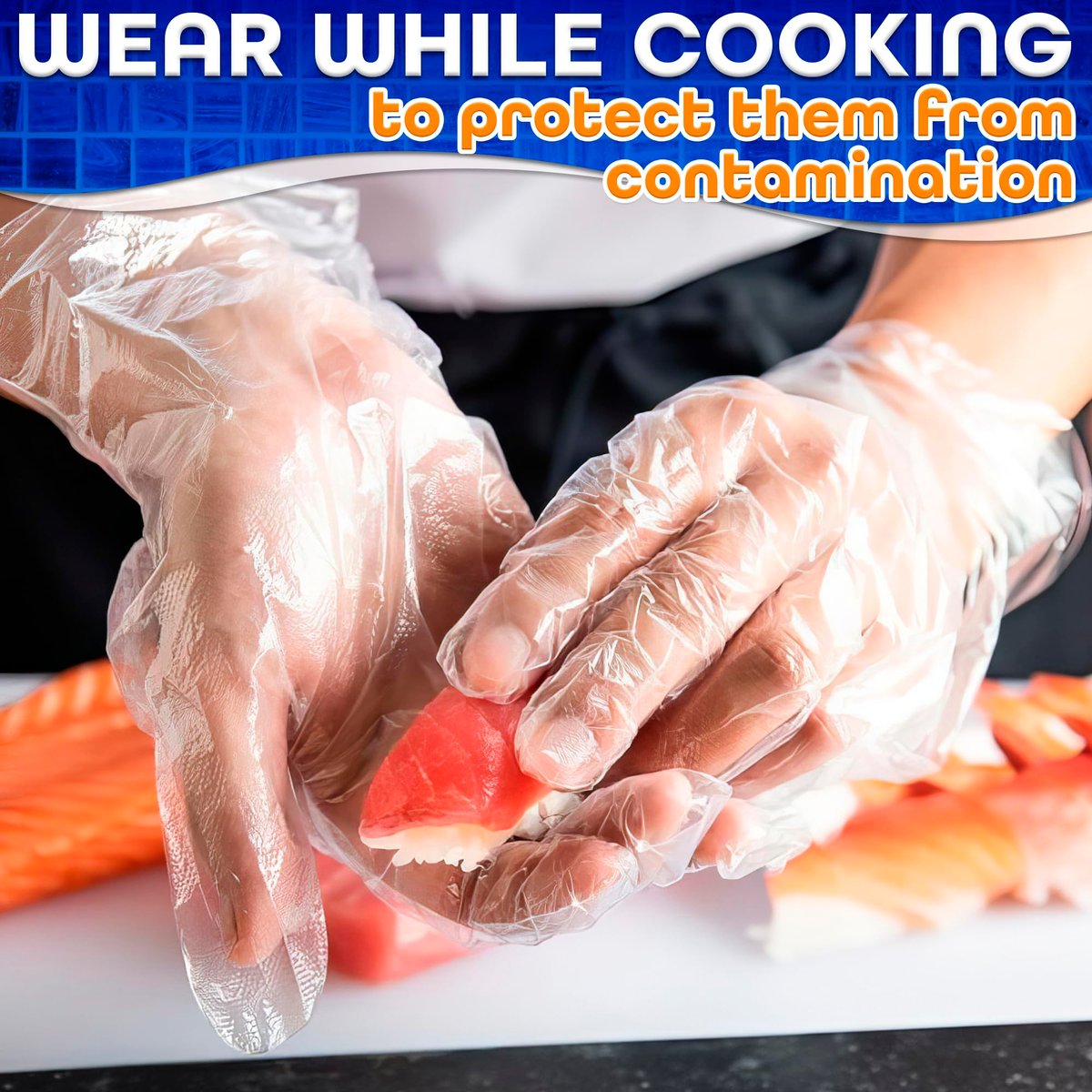 200 Pcs Paraffin Gloves for Hands - Lightweight, Disposable, Transparent, Leak-Proof Plastic Gloves for Cooking, Eating, Cleaning, Hair Coloring - görsel 7