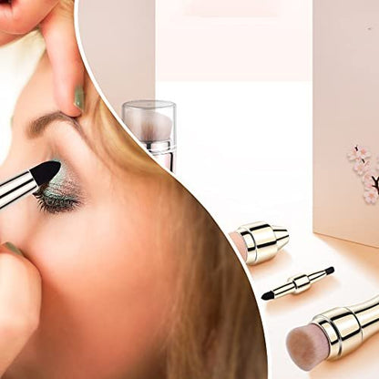 RUOGUWUYE 4-in-1 Makeup Brush Set - Soft Synthetic Foundation, Eye, Lip & Face Brush